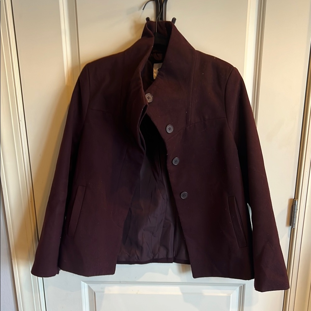 Dark Burgundy Button-Up Jacket